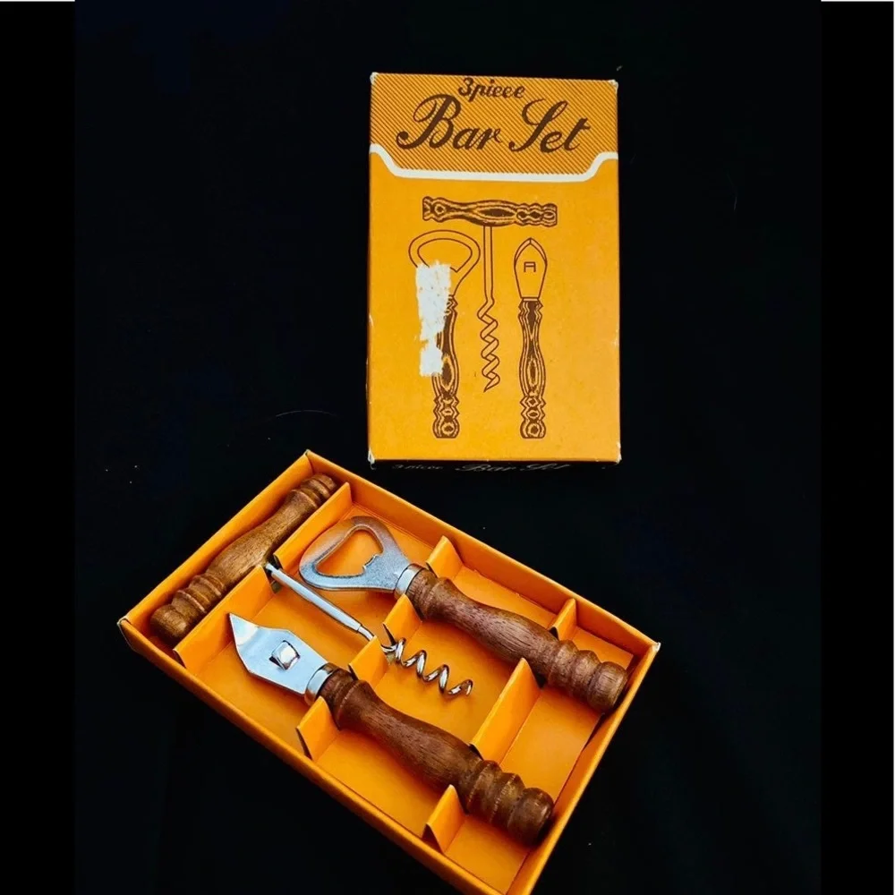 Vintage 3 Piece Bar Set in Original Box